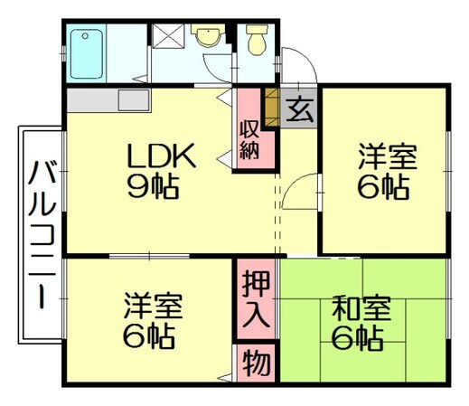 サンビレッジ須恵Eの物件間取画像